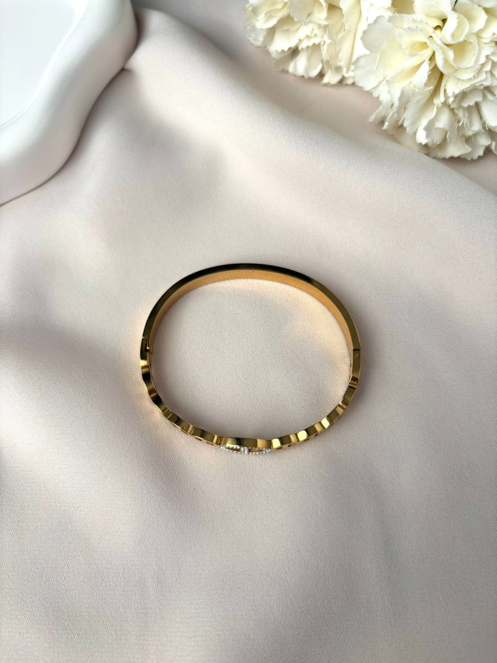 Jonc maille marine et diamant fermé ~acier inoxydable~