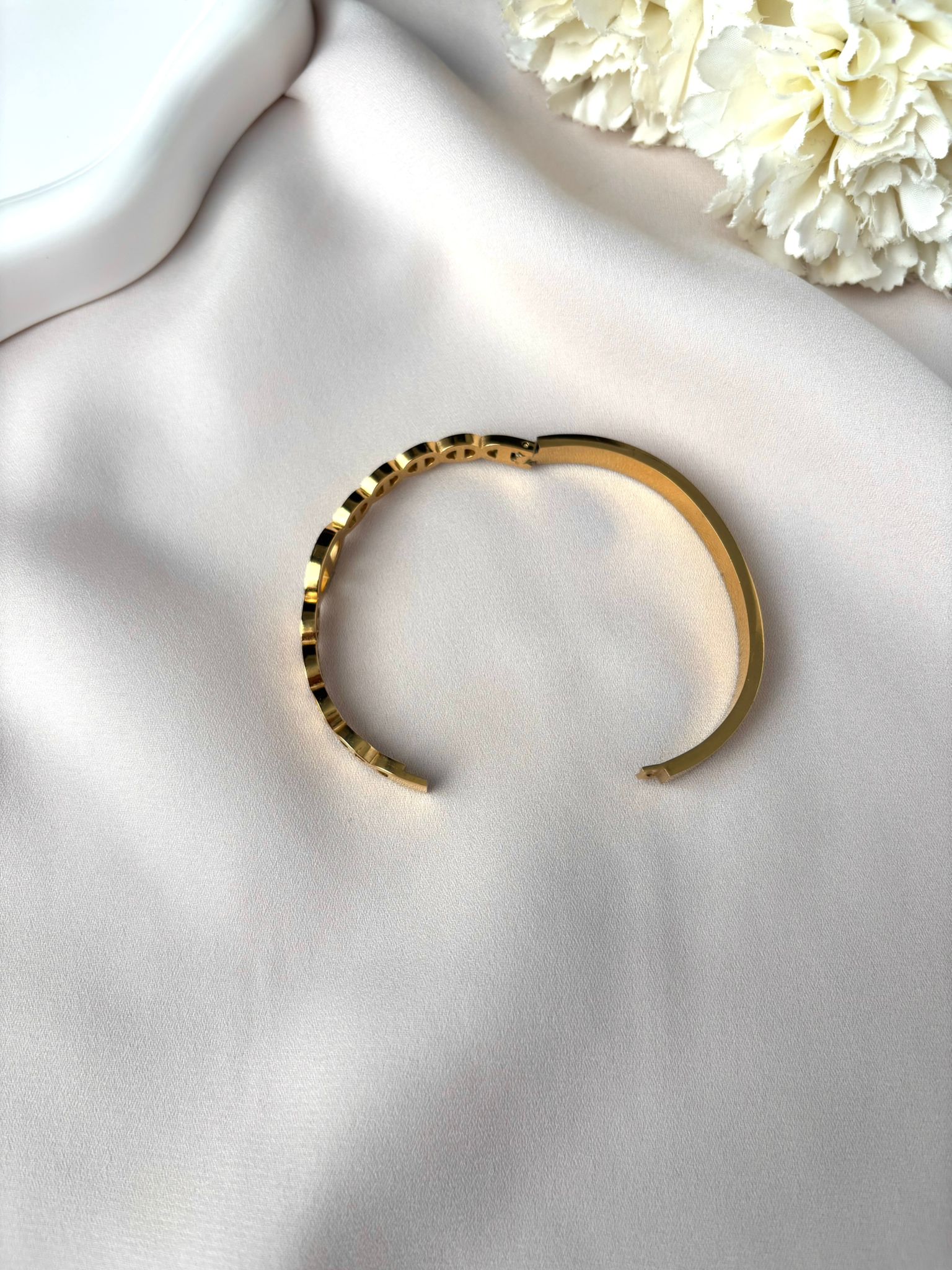 Jonc maille marine et diamant fermé ~acier inoxydable~