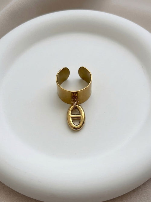 Bague breloque maille marine