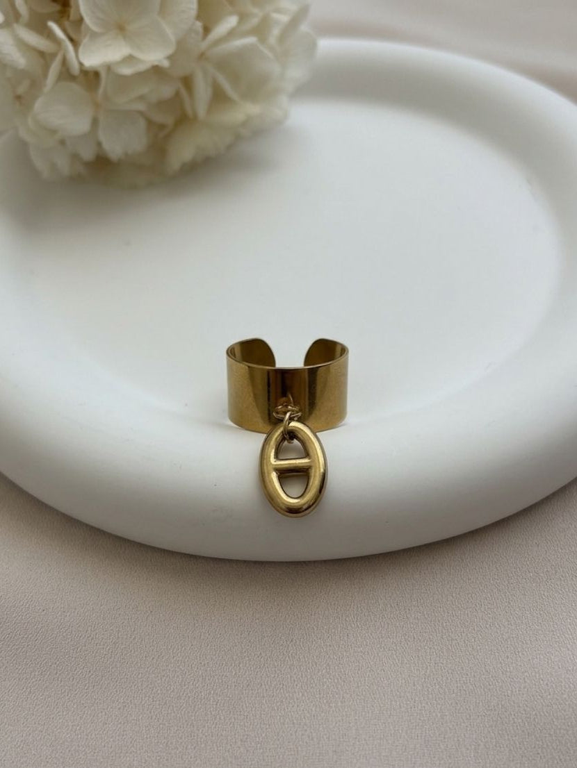 Bague breloque maille marine