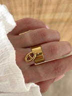 Bague breloque maille marine