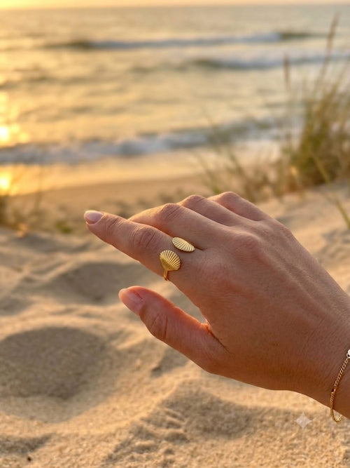 Bague coquillage ajustable