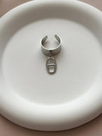 Bague à breloque maille marine argenté