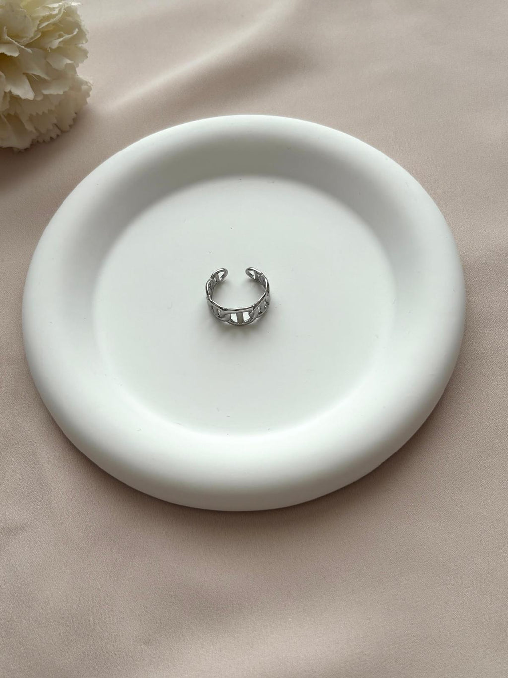 Bague maille marine argenté