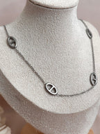 Collier à Breloque Maille Marine Argenté en Acier Inoxydable