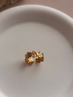 Bague Fleur Fine Ajustable en Acier Inoxydable
