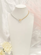 Collier anneaux bicolore ~acier inoxydable~