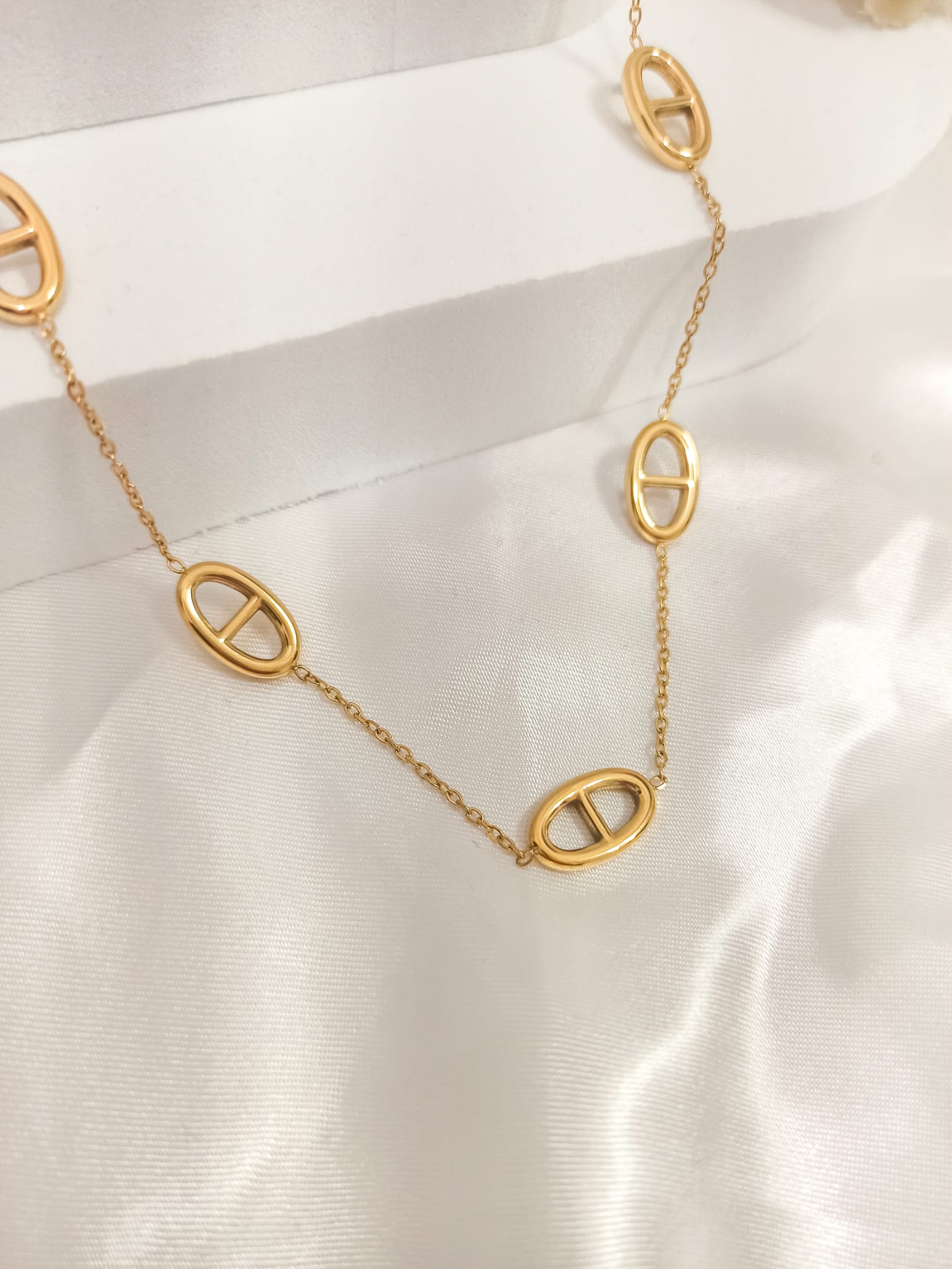 Collier à breloques maille marine épaisse ~acier inoxydable~