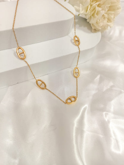 Collier à breloques maille marine épaisse ~acier inoxydable~