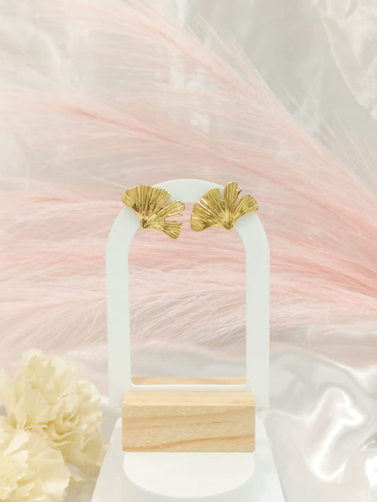 Boucle d'oreille feuille ~acier inoxydable~