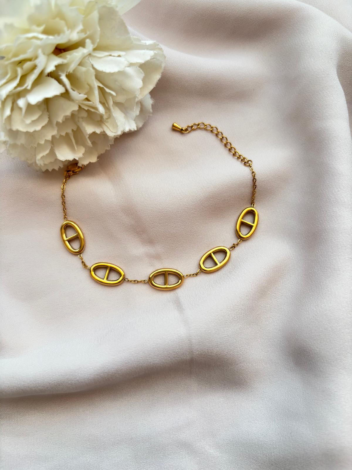 Bracelet breloque maille marine ~acier inoxydable~