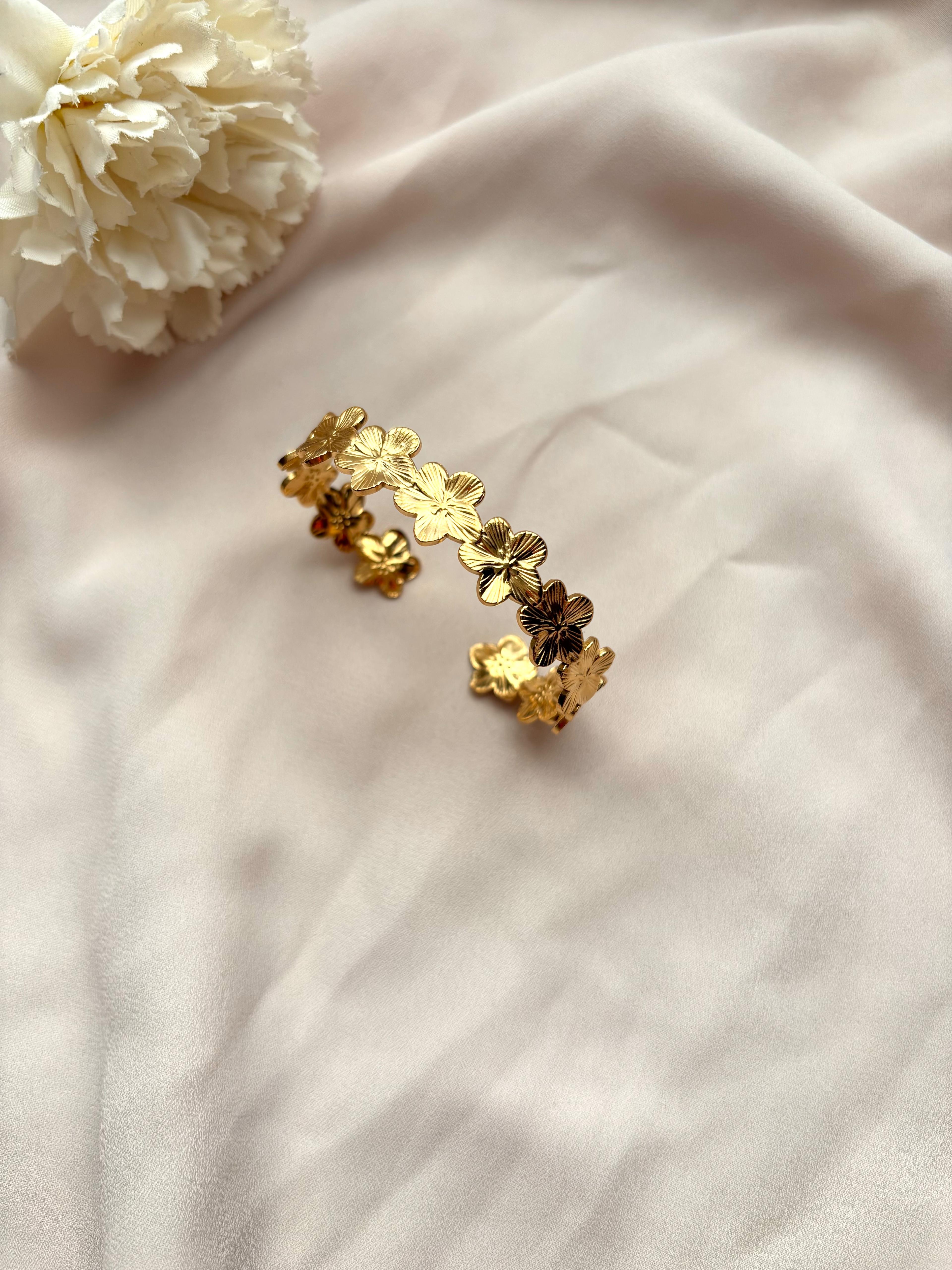 Bracelet fleur ~acier inoxydable~