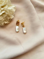 Boucles d'oreilles baroque perle d'eau douce ~acier inoxydable~