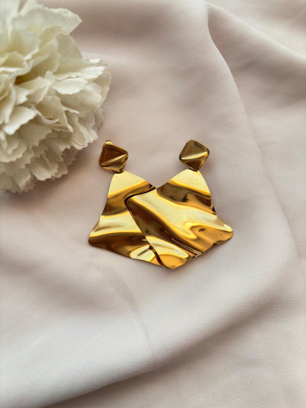 Boucle d'oreille pendante baroque ~acier inoxydable~