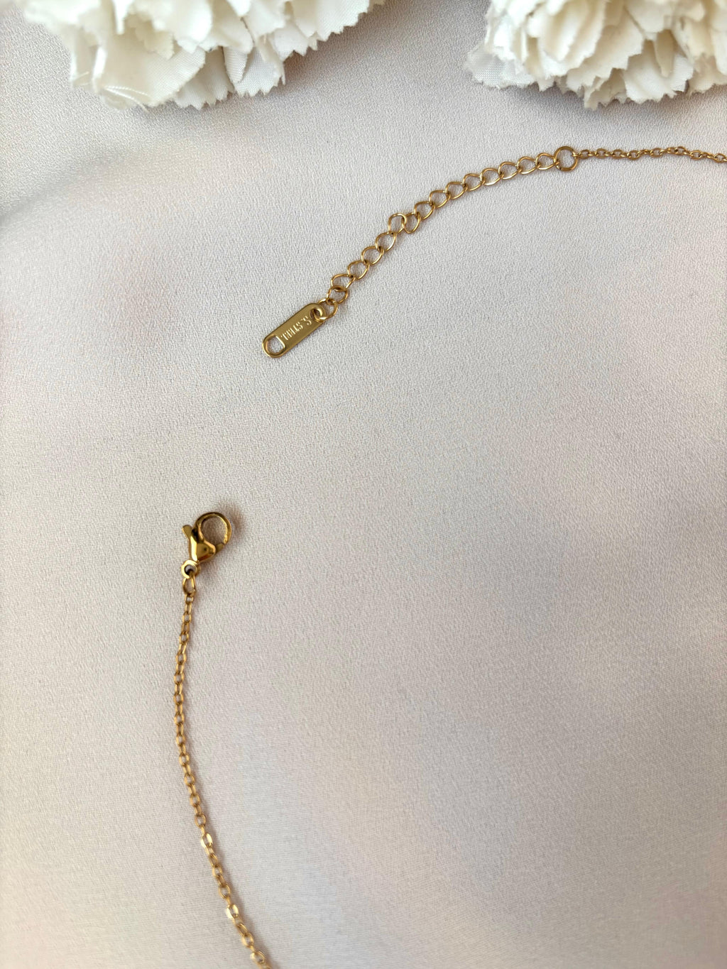 Collier maille marine et diamant ~acier inoxydable~