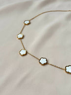 Collier fleur ~acier inoxydable~ blanc