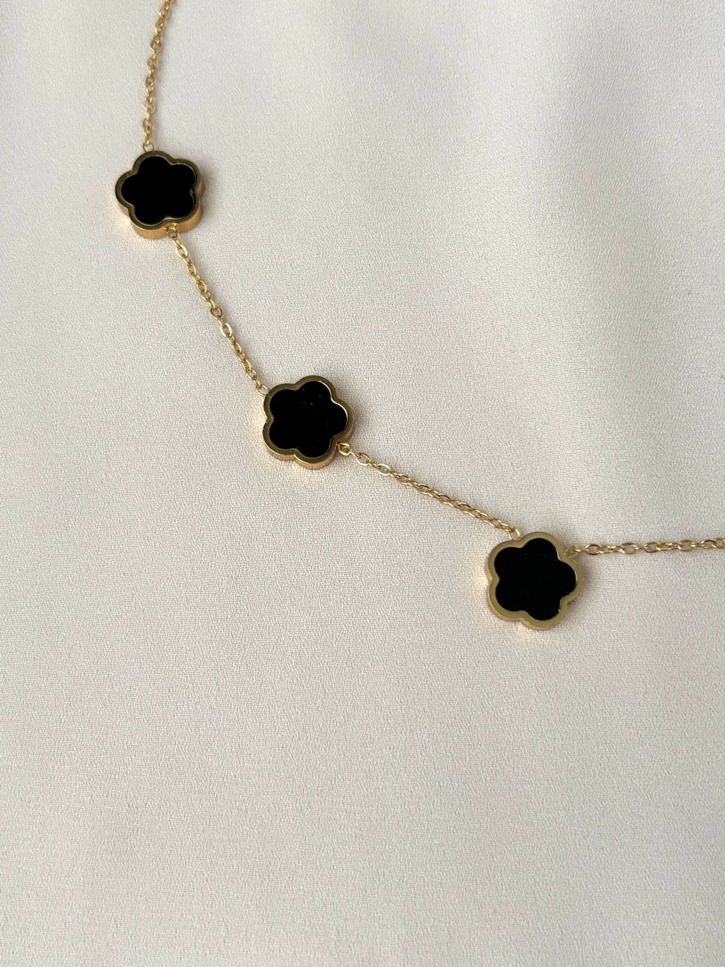 Collier fleur ~acier inoxydable~ noir