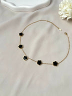 Collier fleur ~acier inoxydable~ noir