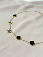 Collier fleur ~acier inoxydable~ noir