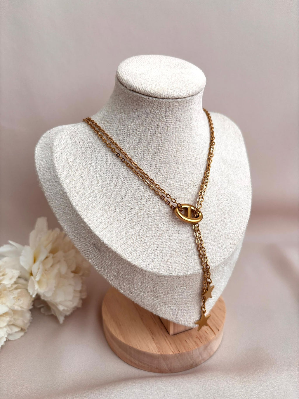 Collier Y Maille Marine Étoile en Acier Inoxydable