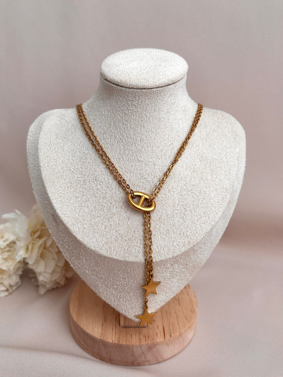 Collier Y Maille Marine Étoile en Acier Inoxydable
