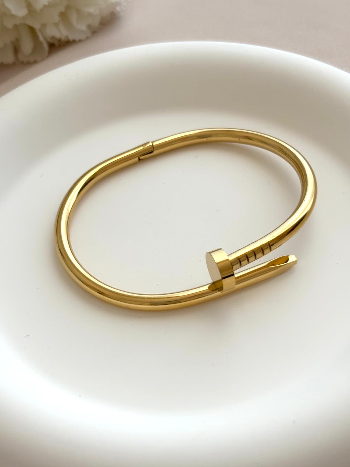 Bracelet jonc clou doré