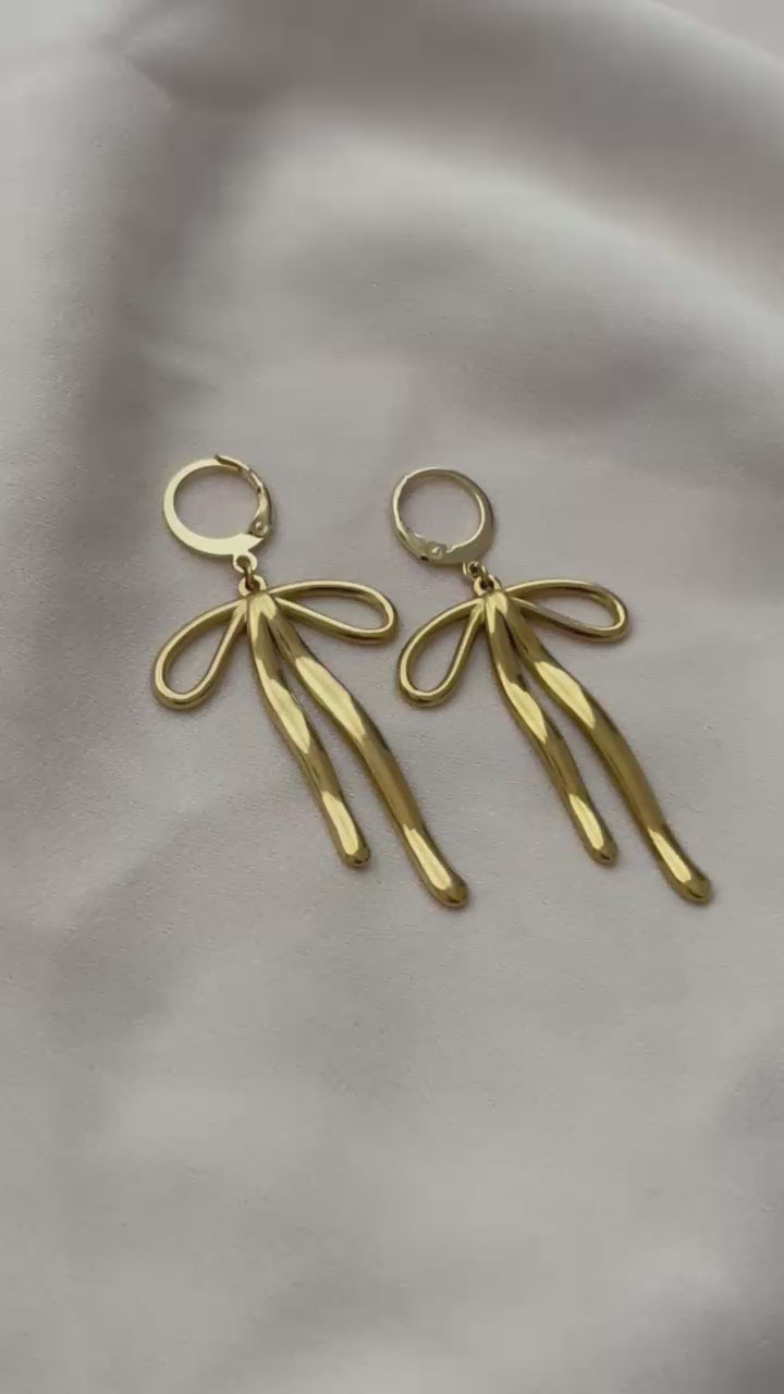 Boucles d'oreilles pendantes nœuds ~acier inoxydable~