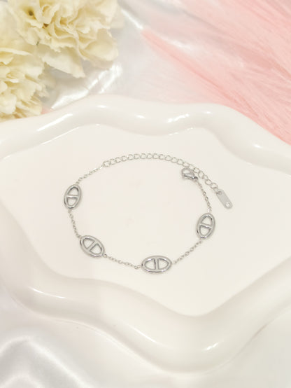 Bracelet breloque maille marine ~acier inoxydable~