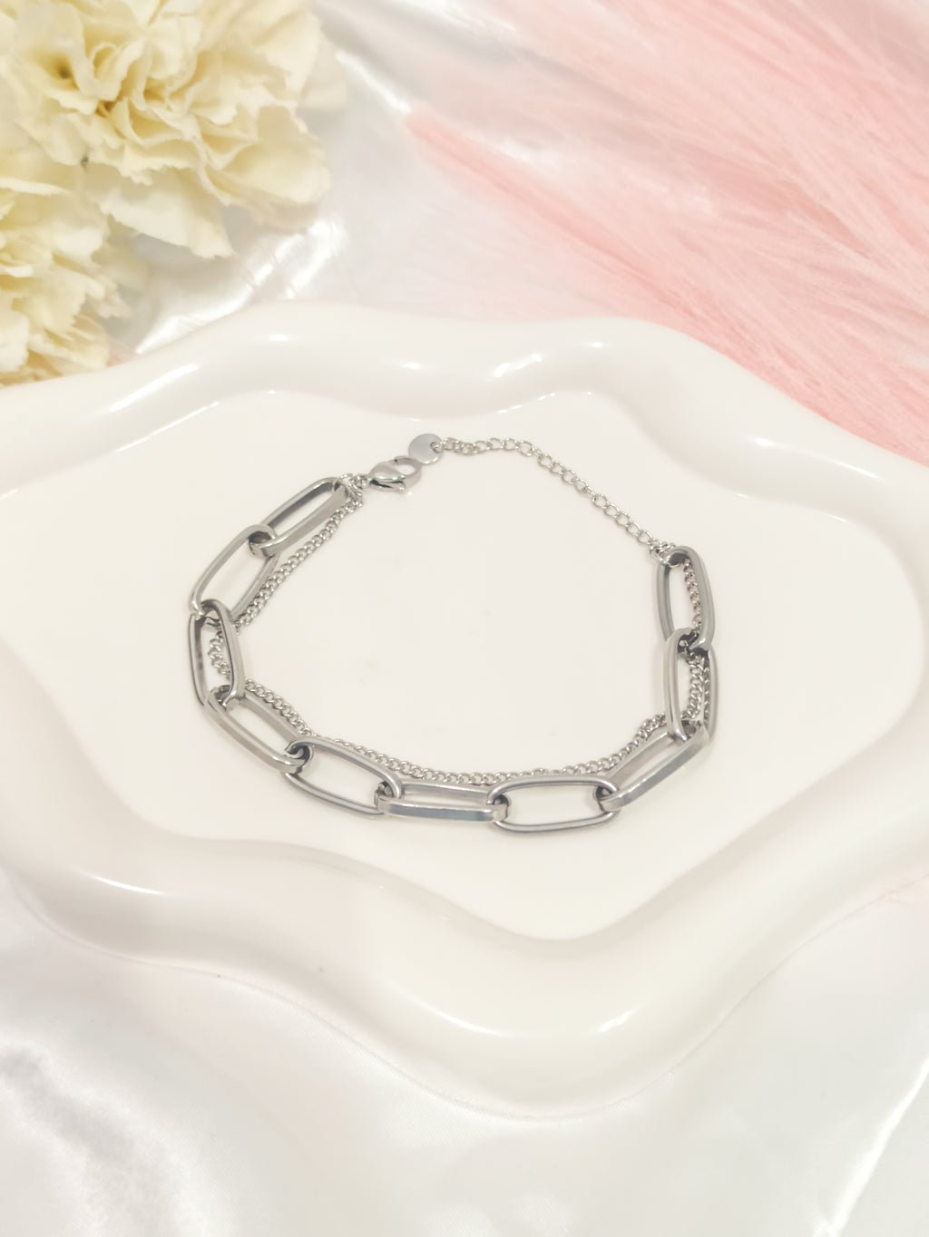 Bracelet maille double ~acier inoxydable~