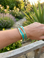 Bracelet émaillé bleu turquoise
