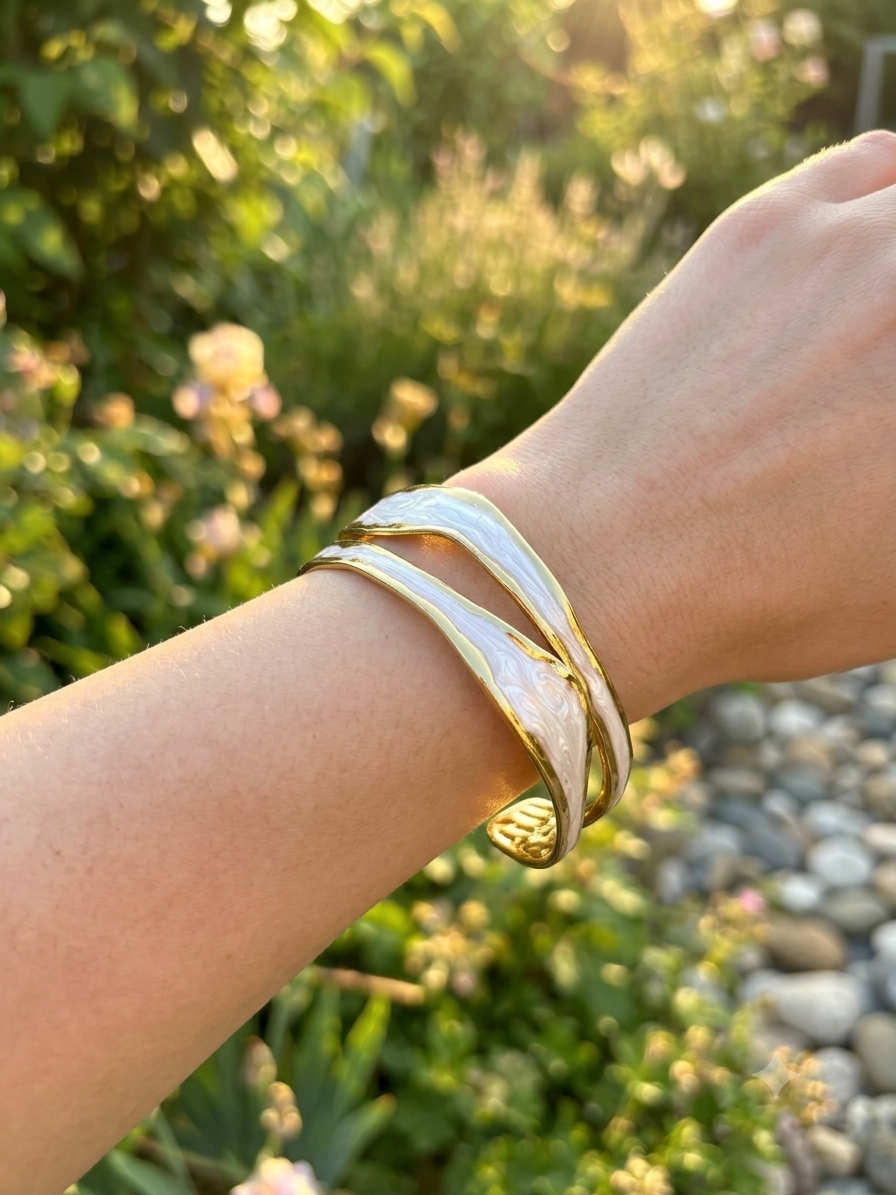 Bracelet émaillé blanc