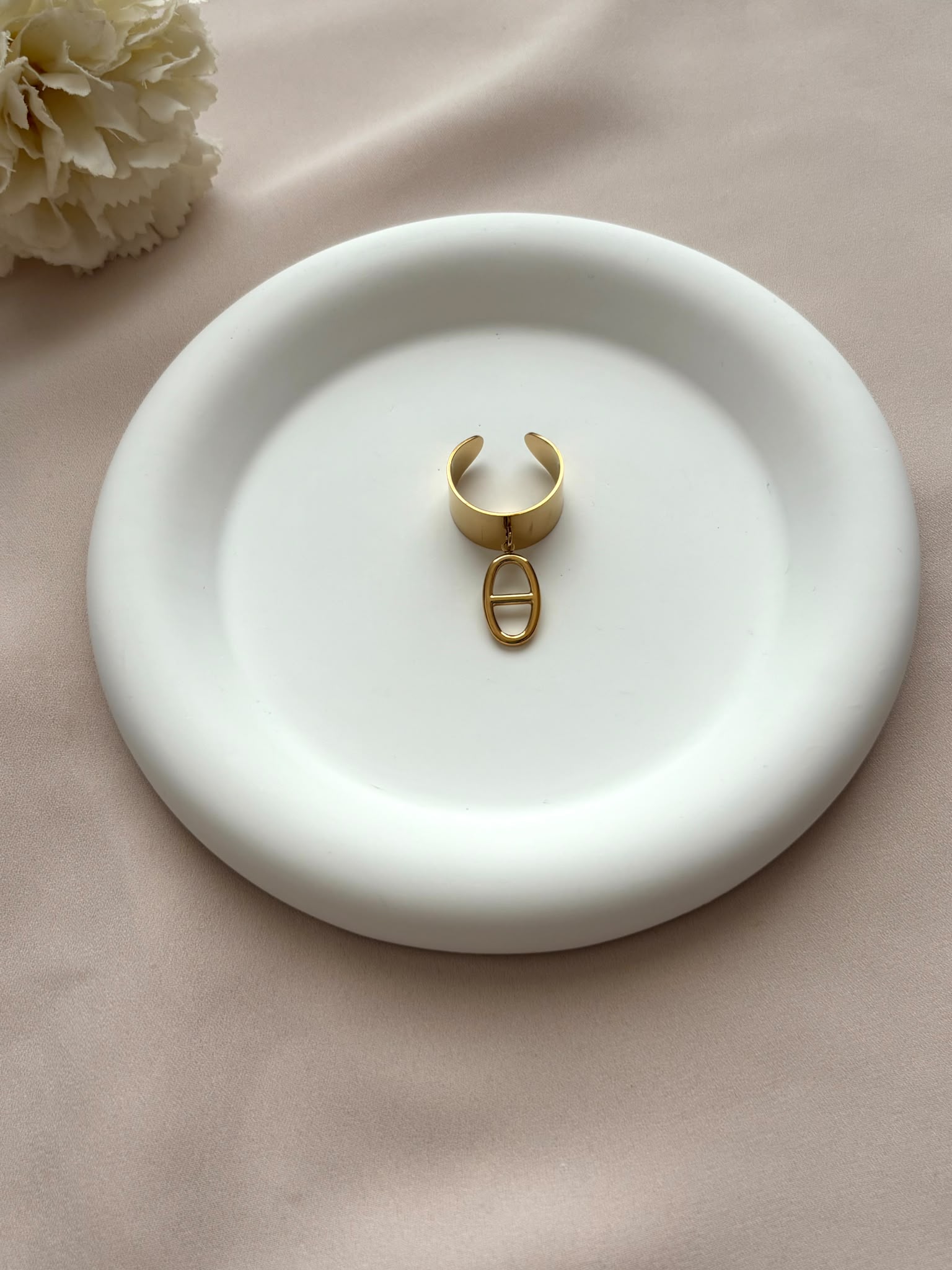 Bague breloque maille marine version 2