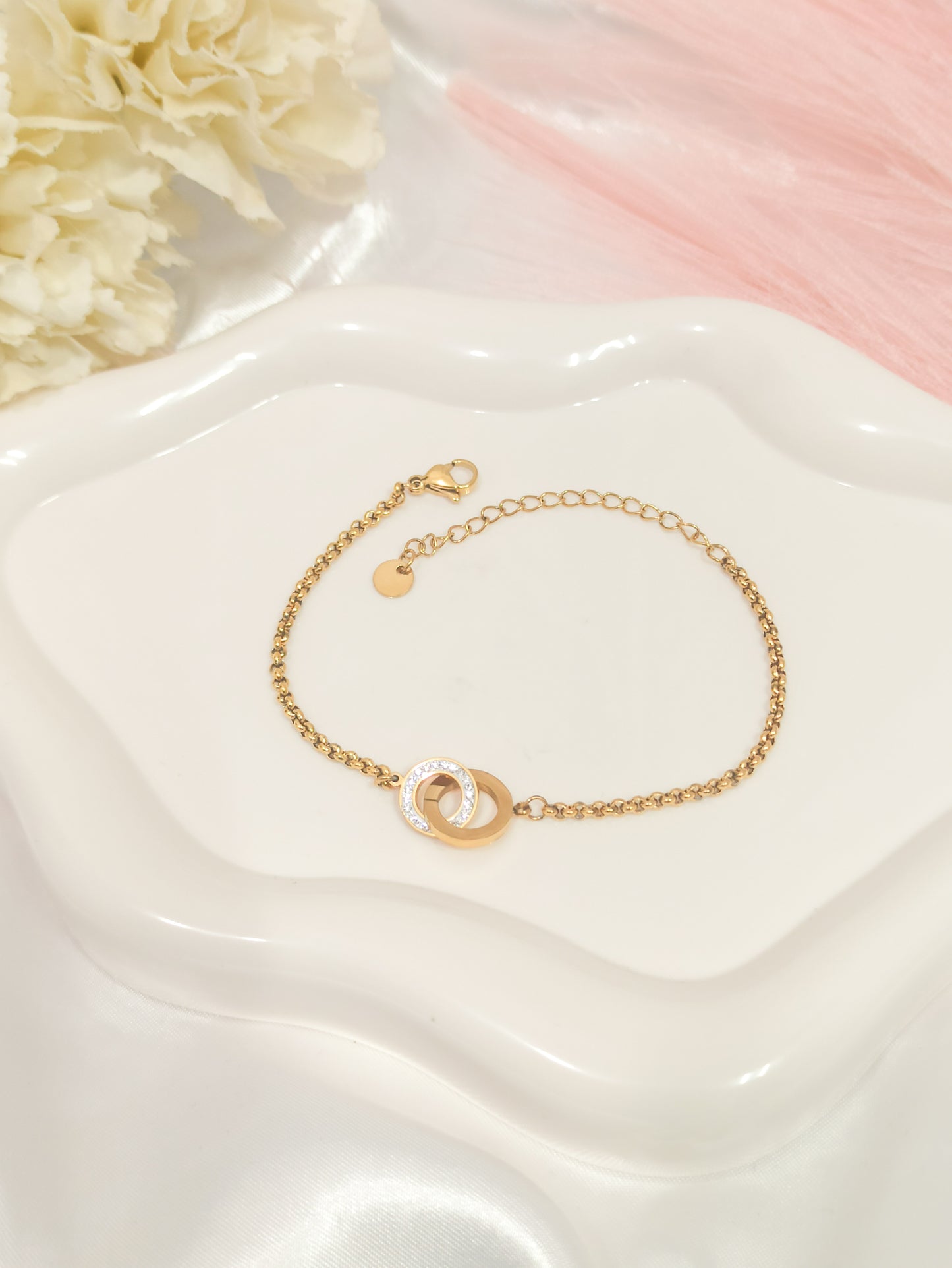 Bracelet double anneaux ~acier inoxydable~