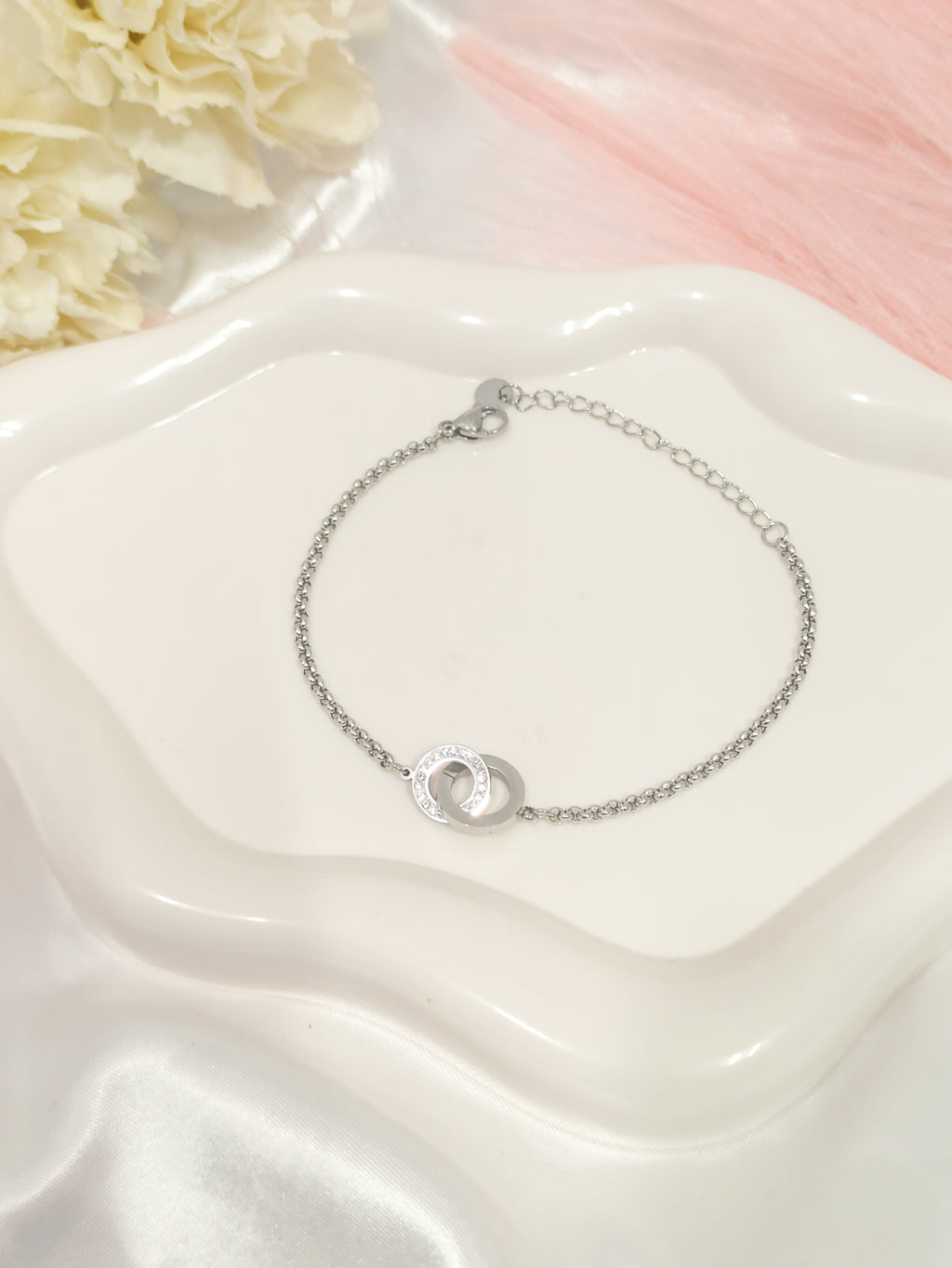 Bracelet double anneaux ~acier inoxydable~
