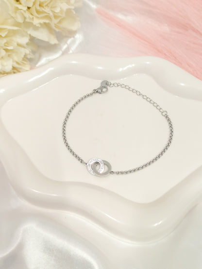 Bracelet double anneaux ~acier inoxydable~