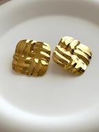 Boucle d’oreilles noeuds carré ~acier inoxydable~