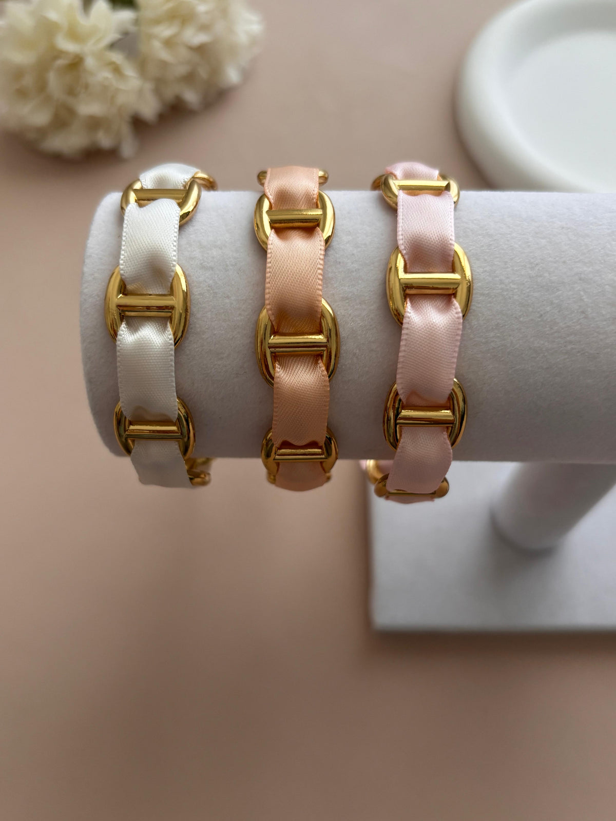 Trio de Joncs Maille Marine avec Ruban – Combinaisons de Couleurs