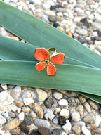 Bague fleur émail orange