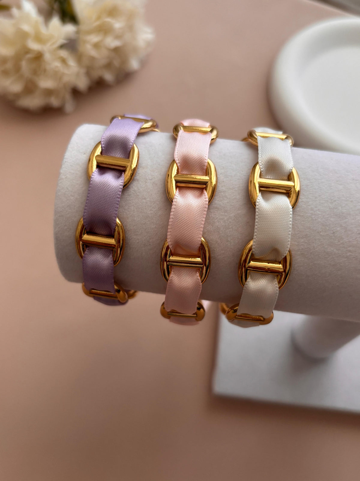 Trio de Joncs Maille Marine avec Ruban – Combinaisons de Couleurs