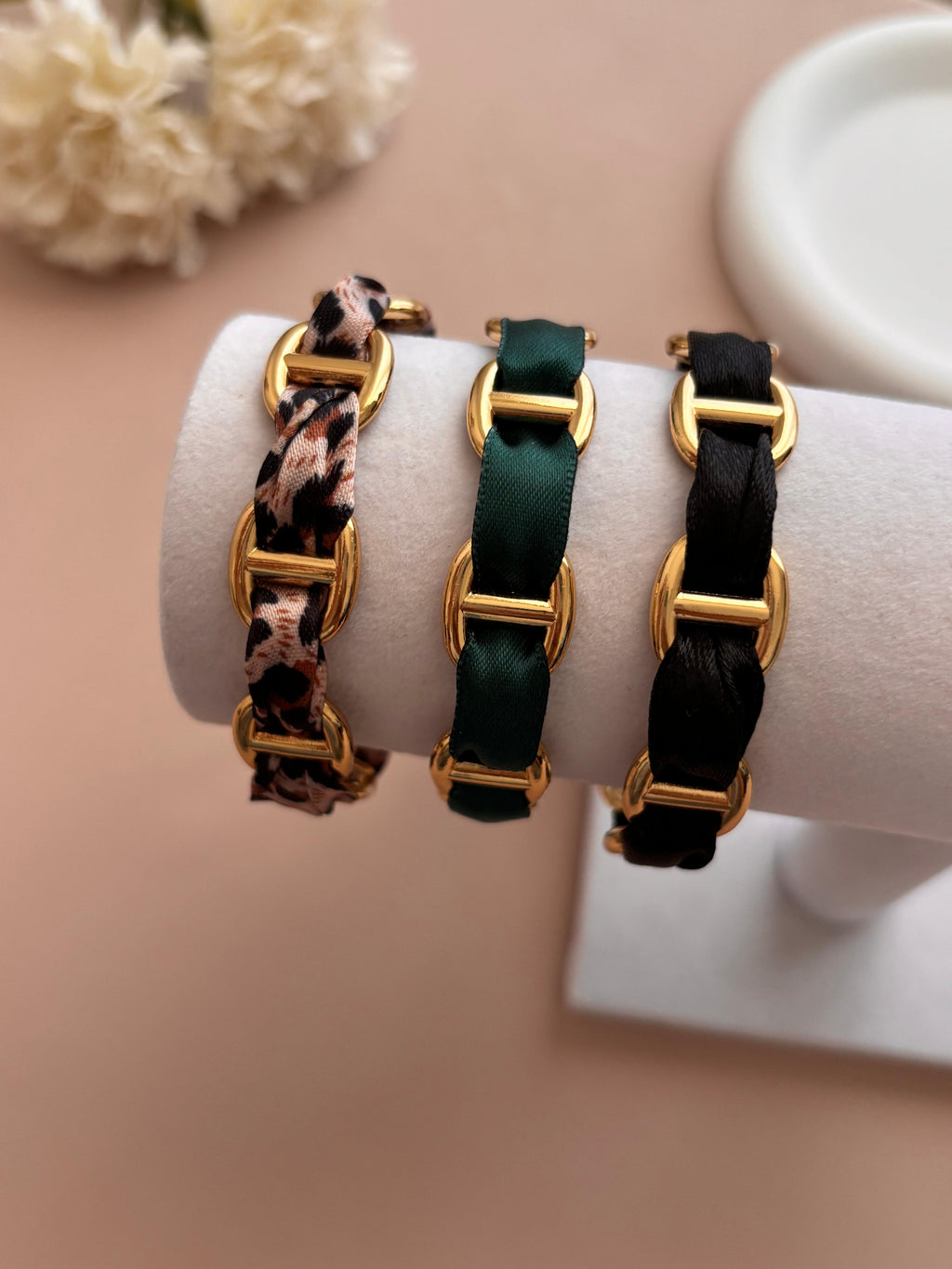 Trio de Joncs Maille Marine avec Ruban – Combinaisons de Couleurs