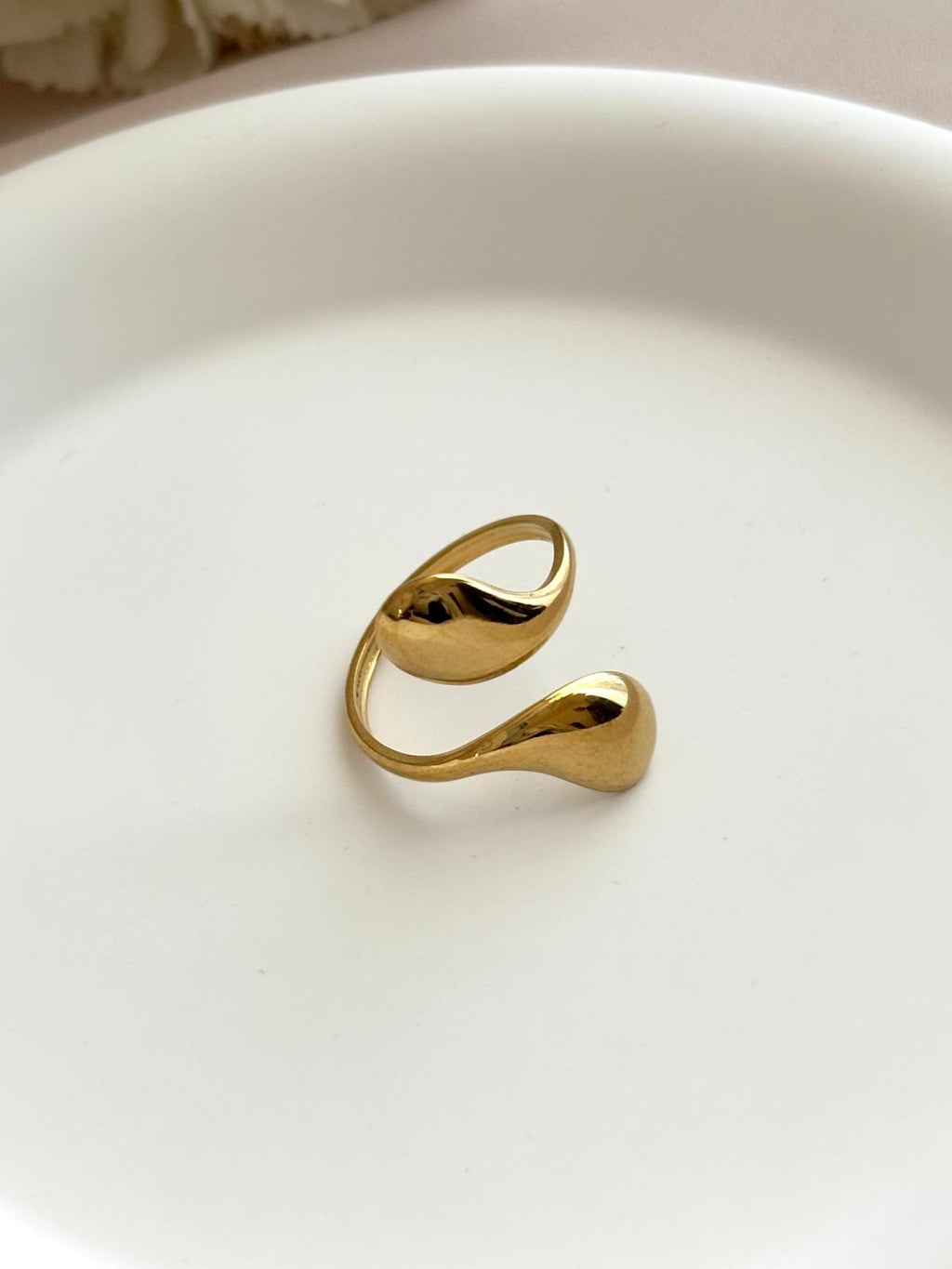 Bague double gouttes ~acier inoxydable~