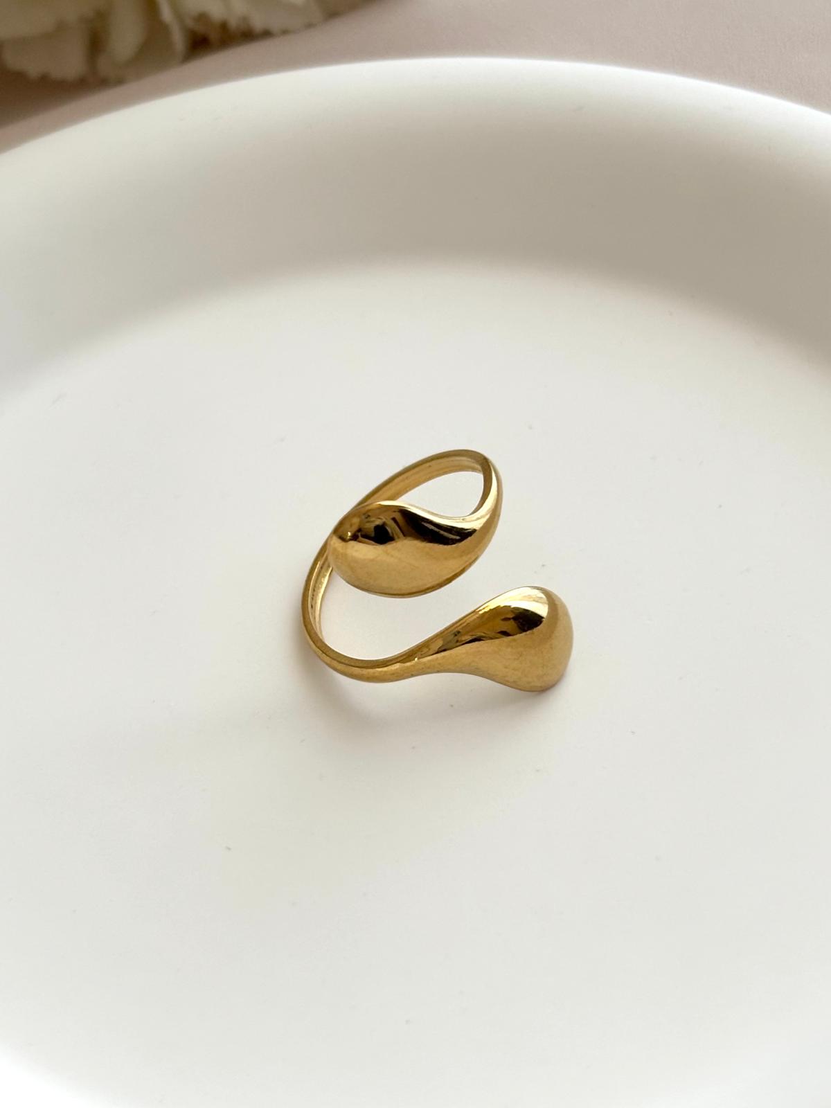 Bague double gouttes ~acier inoxydable~