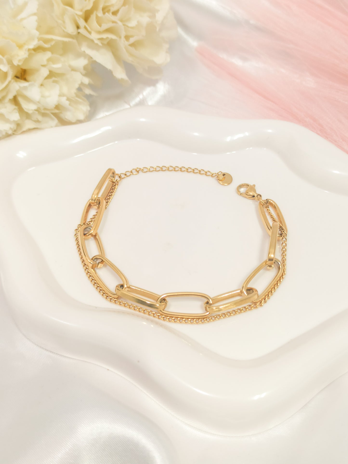 Bracelet maille double ~acier inoxydable~