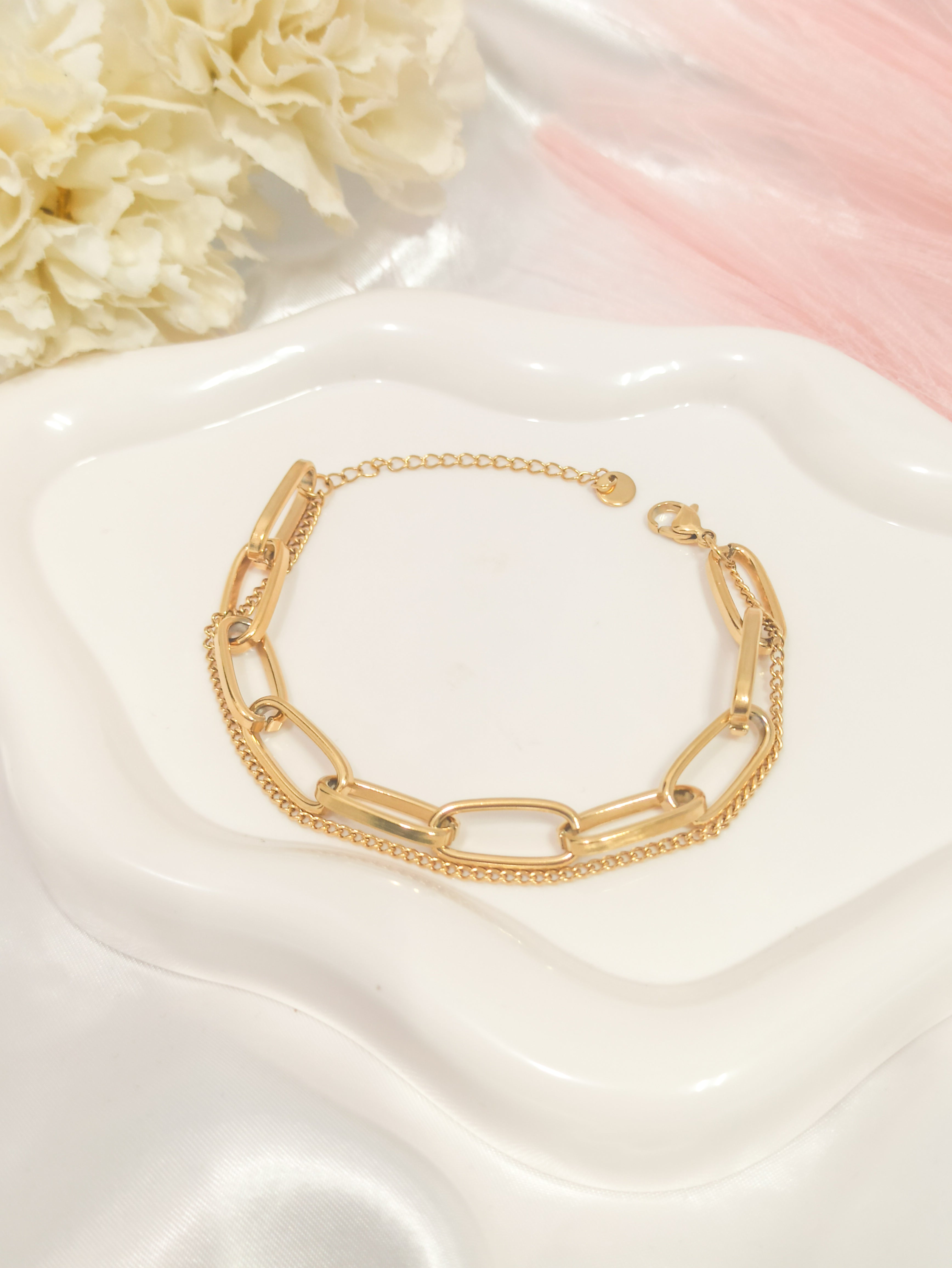 Bracelet maille double ~acier inoxydable~