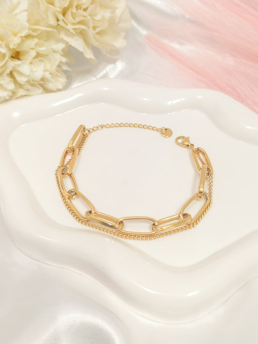 Bracelet maille double ~acier inoxydable~