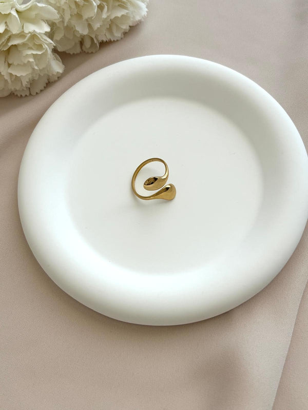 Bague double gouttes ~acier inoxydable~