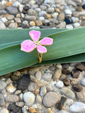Bague fleur émail rose