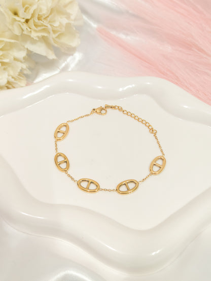 Bracelet breloque maille marine ~acier inoxydable~