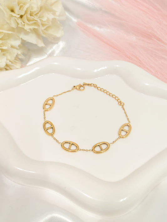 Bracelet breloque maille marine ~acier inoxydable~