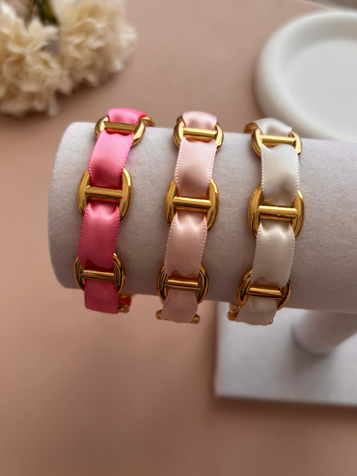 Trio de Joncs Maille Marine avec Ruban – Combinaisons de Couleurs